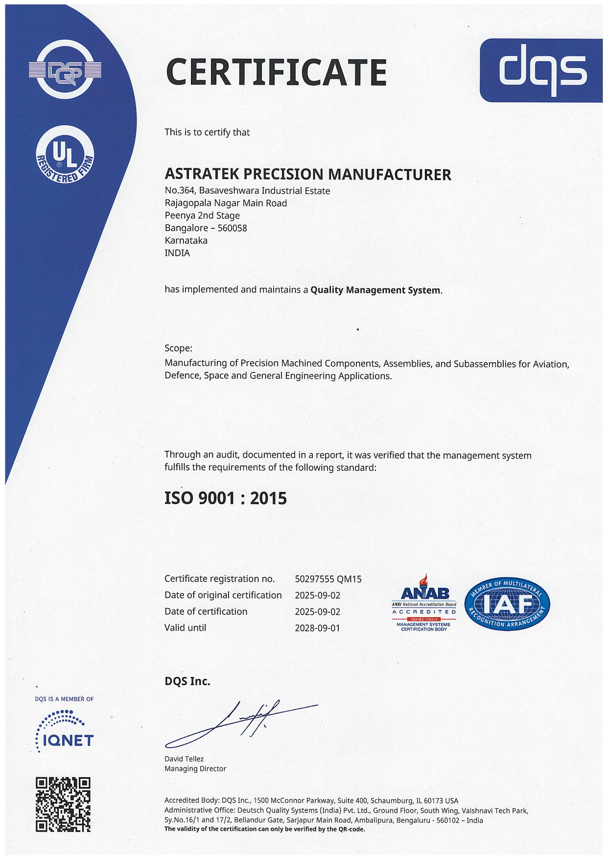 Astratek ISO Certified